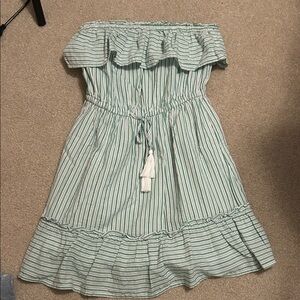 American Eagle Outfitters Green and White Striped Kids Dress